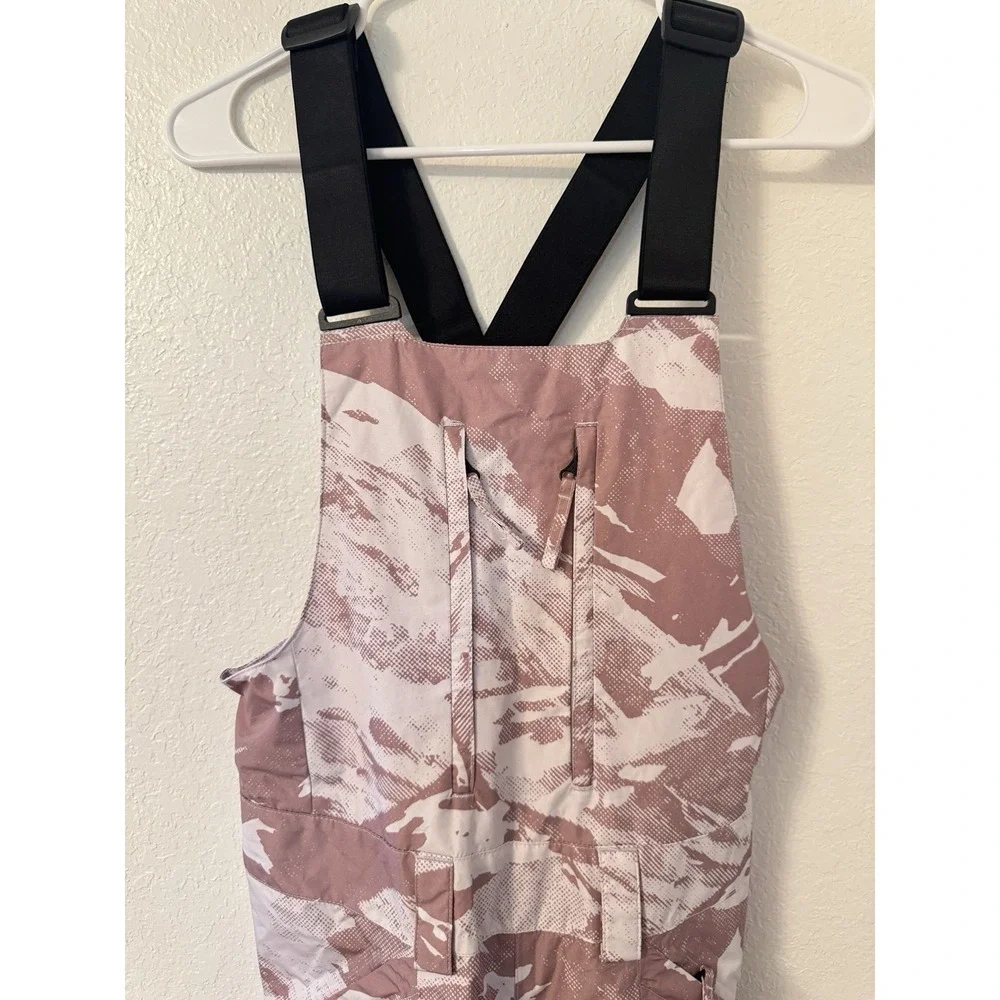 North Face Womens Freedom Bib Lavender Fog Tonal Mtn Scape Size XS Short NEW